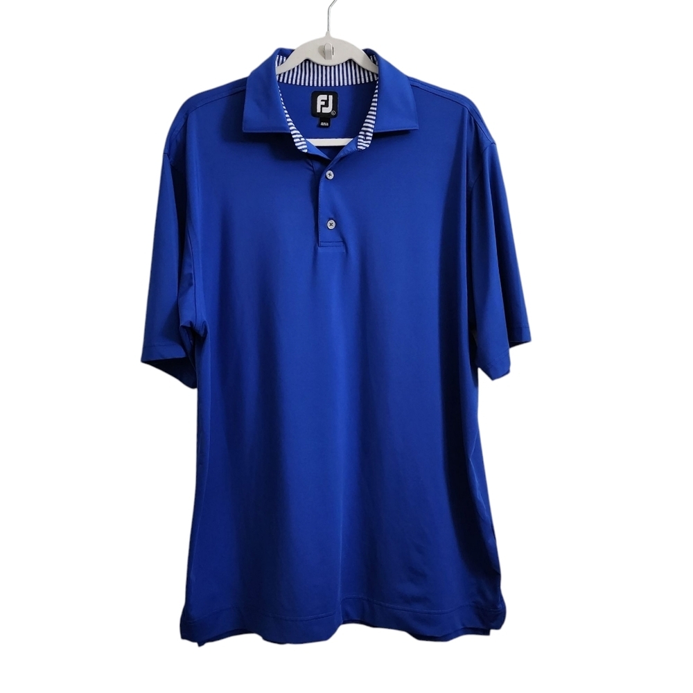FootJoy Polo Shirt Mens Large Blue ProDry Performance Lisle Stretch Golf Top FJ